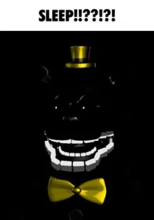 💤 Freddy Fazbear Five Nights at Freddy's SLEEP!!!??!?! menakutkan, horor, beruang, animatronik, mimpi buruk telegram sticker
