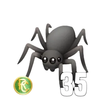 🕷 35 araña, número 35, dibujo animado, insecto, arácnido telegram sticker