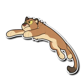 🤗 lew, kot, zwierzę, skakanie, dzika przyroda telegram sticker