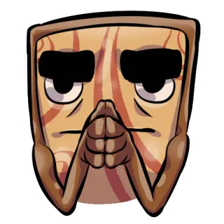 🤨 khó chịu, âm mưu, hoạt hình, nhân vật, chắp tay telegram sticker