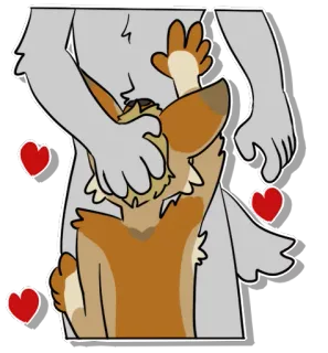🍆 animal, hug, love, heart, cute, cartoon telegram sticker