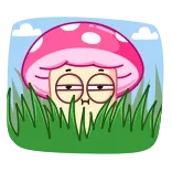 👀 きのこ, 漫画, 草, 植物, 自然, 菌類 telegram sticker