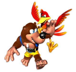 😲 Banjo and Kazooie Banjo-Kazooie banjo, kazooie, nintendo, videospiel, bär, vogel telegram sticker