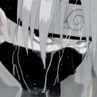 🗡️ Kakashi Hatake Naruto anime, manga, ninja, sad, war, blood telegram sticker