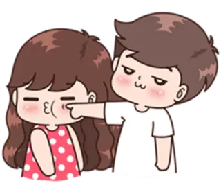 👈 couple, dessin animé, amour, relation, mignon telegram sticker