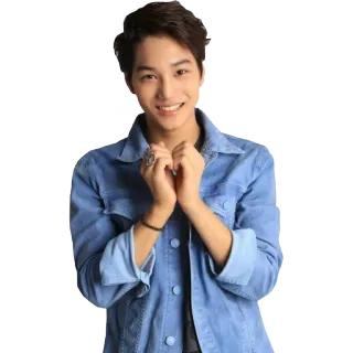 ❤️ persona, sorridente, casual, ritratto, uomo, giacca di jeans whatsapp sticker