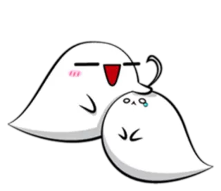 😌 geest, schattig, cartoon, kawaii, verdrietig, blij telegram sticker