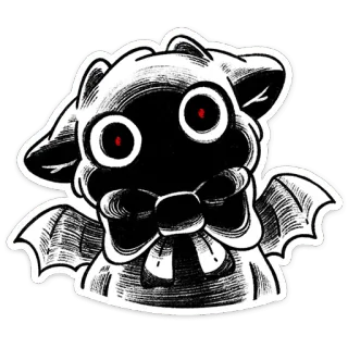 😈 stworzenie, potwór, demon, fantasy, kreskówka, słodki, horror whatsapp sticker