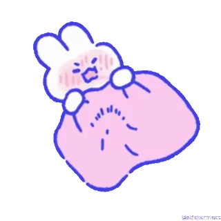 🥰 coniglio, animale, carino, cartone animato, rosa, illustrazione telegram sticker