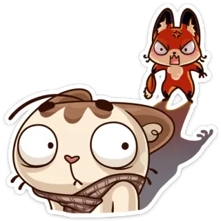 😮 cartoon, animals, cat, dog, sticker whatsapp sticker