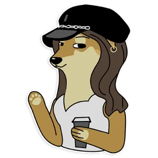 👋 doge, dog, meme, cute, stylish, fashion, coffee, animal telegram sticker