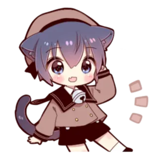 🍓 Anime, Gato, Chibi, Fofo, Kawaii, Sticker telegram sticker