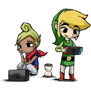 🎮 Link The Legend of Zelda Link, Legend of Zelda, Nintendo Switch, Videogioco, Toon Link, Clessidra telegram sticker