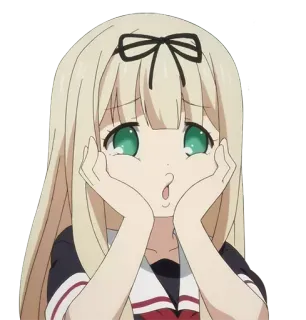 ✔ аниме девушка, милый, каваий, мультфильм, персонаж telegram sticker