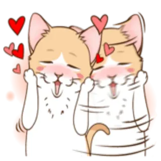❤️ kucing, cinta, imut, hati, kawaii, stiker telegram sticker