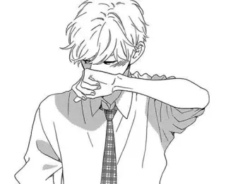 😳 anime, manga, boy, school uniform, shy, cute telegram sticker