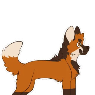 🔝 animale, lupo dalla criniera, cane, canino, cartone animato telegram sticker