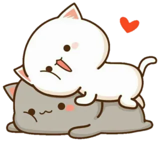 😌 gatos, lindo, amor, corazón, animales, kawaii, melocotón, Goma telegram sticker