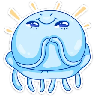 ☀️ lindo, monstruo, dibujos animados, azul, feliz whatsapp sticker