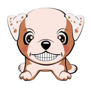 😬 子犬, 犬, 漫画, 動物, ペット, かわいい telegram sticker