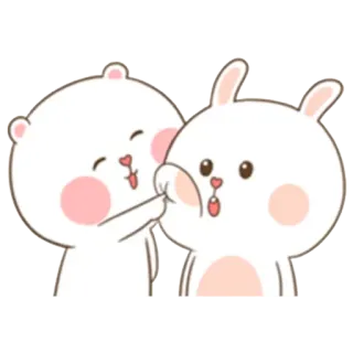 😊 fofo, coelho, urso, desenho animado, animais, amizade whatsapp sticker