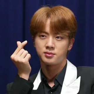 🐹 Jin kpop, Herz, Fingerherz, Person, Mann, Sänger, Entertainer telegram sticker
