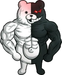 😡 Monokuma Danganronpa monokuma, danganronpa, anime, personnage, violence telegram sticker
