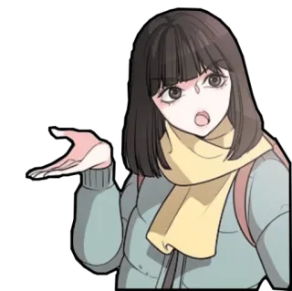 🧐 desenho animado, mulher, chocada, questionando, personagem, anime telegram sticker