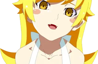 😃 Shinobu Oshino Monogatari Аниме, Вампир, Девушка, Желтые Волосы, Каваий telegram sticker
