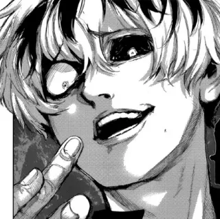 ☕ Anime, Manga, Personaggio, Bianco e Nero, Ritratto telegram sticker
