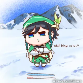 🧬 Venti Genshin Impact What brings me here? venti, genshin impact, anime, personaggio, videogioco, adesivo, freddo telegram sticker