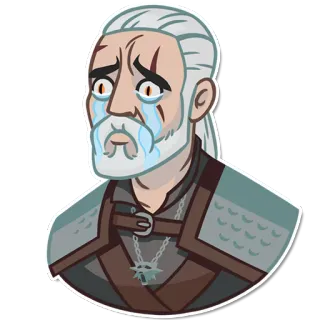 😭 Geralt of Rivia The Witcher witcher, geralt, traurig, weinend, sticker, fantasy whatsapp sticker