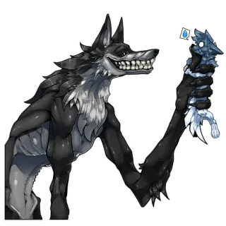 😀 anthro, werewolf, monster, fantasy, creature, wolf telegram sticker