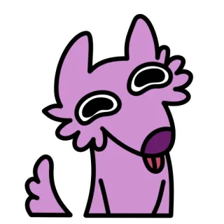 😊 chien, dessin animé, autocollant, animal, mignon, violet telegram sticker