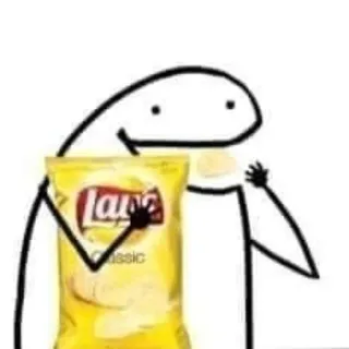 🌟 Classic lays, chips, classic, snack, food, cartoon whatsapp sticker