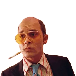 🚬 Raoul Duke Fear and Loathing in Las Vegas Raoul Duke, Fear and Loathing in Las Vegas, Johnny Depp, Hunter S. Thompson, Zigarette, Brille whatsapp sticker