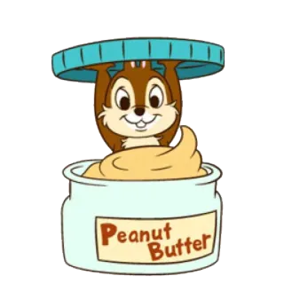 😊 Peanut Butter Dibujos animados, Animal, Ardilla, Mantequilla de maní, Comida, Lindo telegram sticker