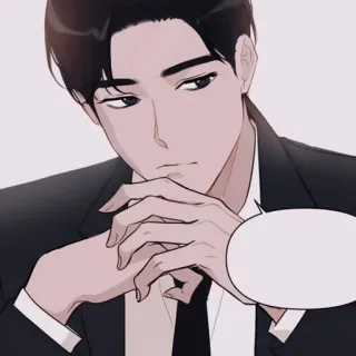 🕯 man, suit, cartoon, thinking, bubble, neutral telegram sticker