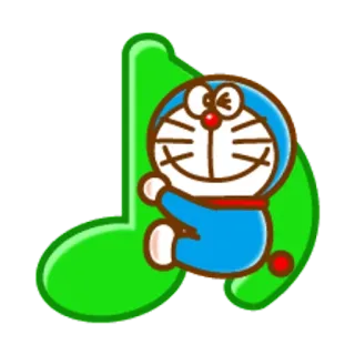 🐶 Doraemon โดราเอมอน, การ์ตูน, อนิเมะ, เพลง, โน้ต, ตัวละคร, สีน้ำเงิน, แมว telegram sticker
