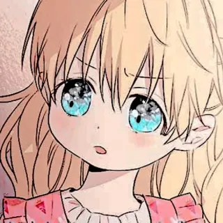 🍼 动漫女孩, 卡通, 可爱, 大眼睛, 金发, 儿童 whatsapp sticker