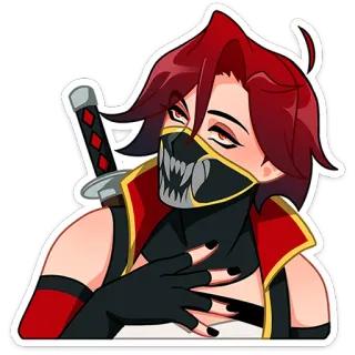 😠 Anime, Manga, Miecz, Wojownik, Kreskówka, Broń, rude włosy telegram sticker