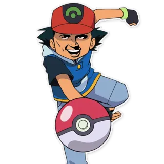 😎 Ash Ketchum Pokemon Pokémon, Ash Ketchum, Anime, Kreskówka, Nintendo, Gra wideo telegram sticker