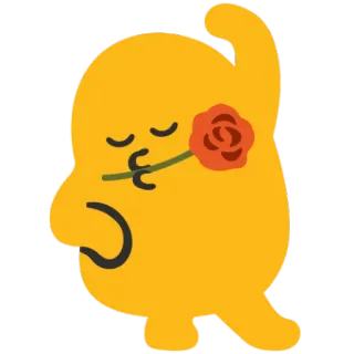 🕺 flor, amarillo, lindo, dibujos animados telegram sticker
