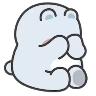 😣 polar bear, animal, cute, sticker, cartoon whatsapp sticker