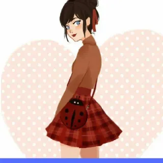 ❤ chica, mariquita, dibujos animados, falda, lindo telegram sticker