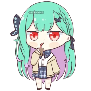😐 @HAWKS Anime, Chibi, Carino, Manga, Ragazza, Arte digitale whatsapp sticker