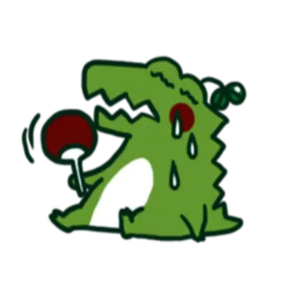 😓 cá sấu, anime, hoạt hình, fan, khóc, mồ hôi telegram sticker
