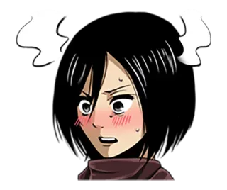 😳 anime, mangá, preocupado, corado, desenho animado, retrato telegram sticker