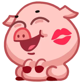 💋 babi, imut, binatang, kartun, ciuman telegram sticker