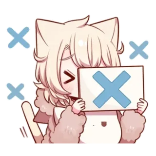🌟 Anime, Stiker, Gadis kucing, Salib, Lucu telegram sticker